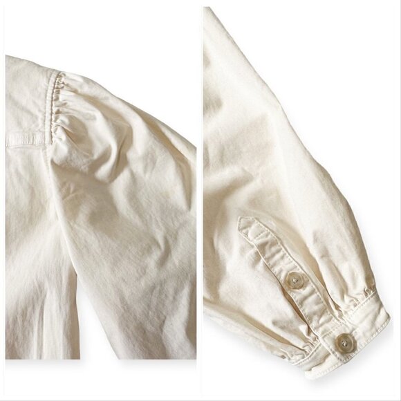New with tag, J.Crew Puff-sleeve chino jumpsuit, Ivory, Size 2 - Picture 11 of 16